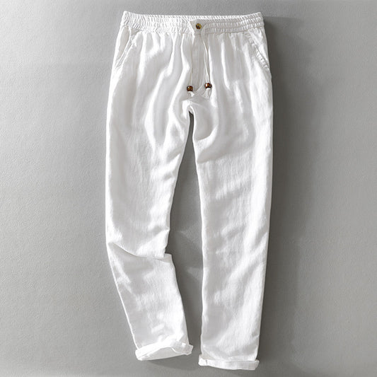 Loose Thin Elastic Waist Linen Pants