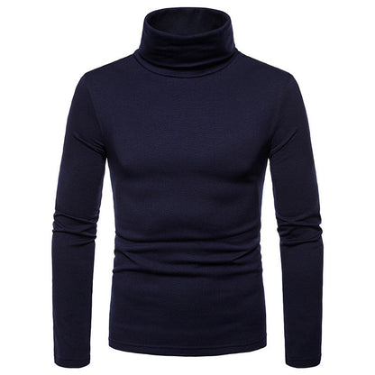 Men's Plus Velvet Warm High Neck Long Sleeve T Shirt Bottoming Shirt