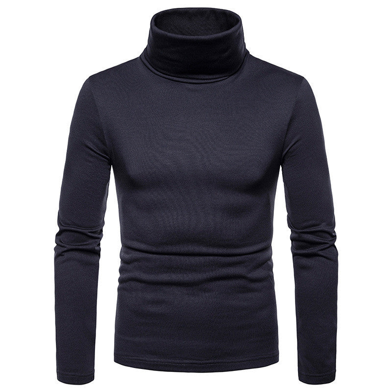 Men's Plus Velvet Warm High Neck Long Sleeve T Shirt Bottoming Shirt