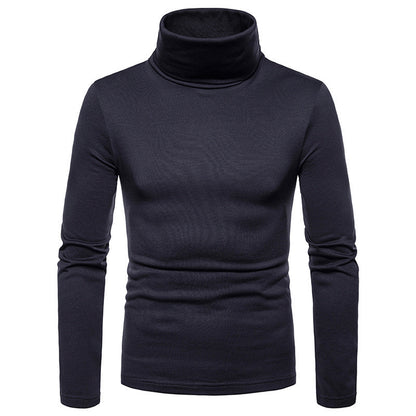 Men's Plus Velvet Warm High Neck Long Sleeve T Shirt Bottoming Shirt