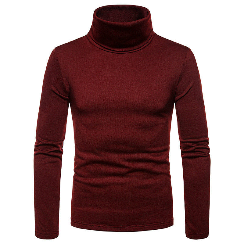 Men's Plus Velvet Warm High Neck Long Sleeve T Shirt Bottoming Shirt