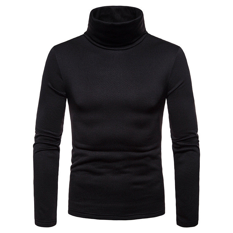 Men's Plus Velvet Warm High Neck Long Sleeve T Shirt Bottoming Shirt