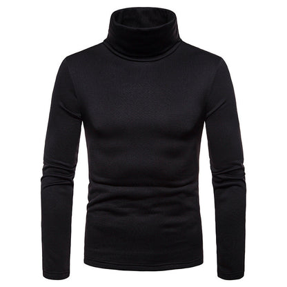 Men's Plus Velvet Warm High Neck Long Sleeve T Shirt Bottoming Shirt