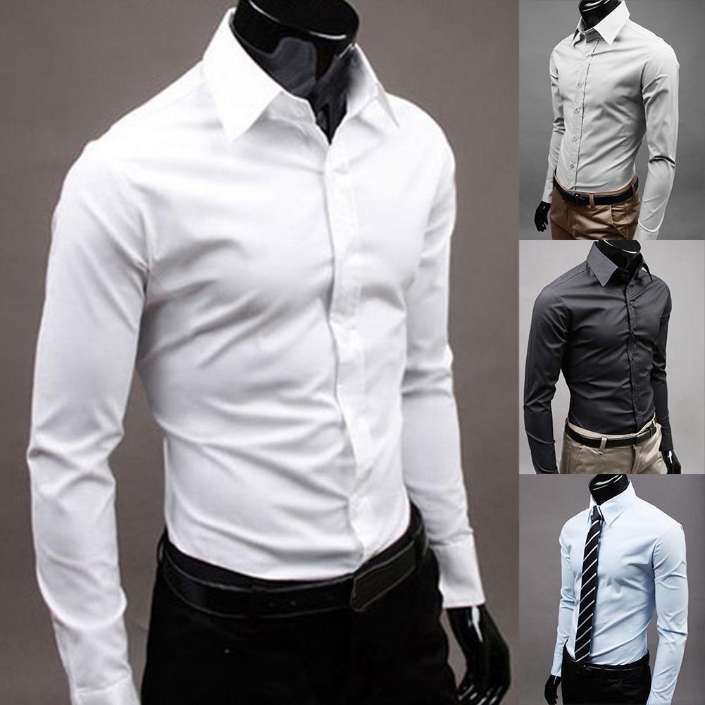 Business Shirt Fashion Candy Color Men's Casual Long-Sleeved Shirt