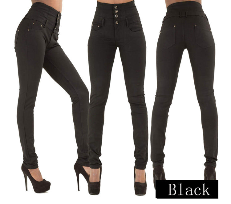 Fashion Elastic High Waist Jeans Women Pencil