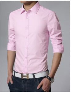 Business Shirt Fashion Candy Color Men's Casual Long-Sleeved Shirt