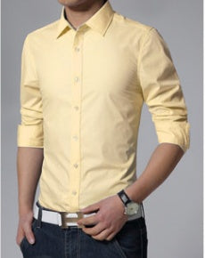 Business Shirt Fashion Candy Color Men's Casual Long-Sleeved Shirt