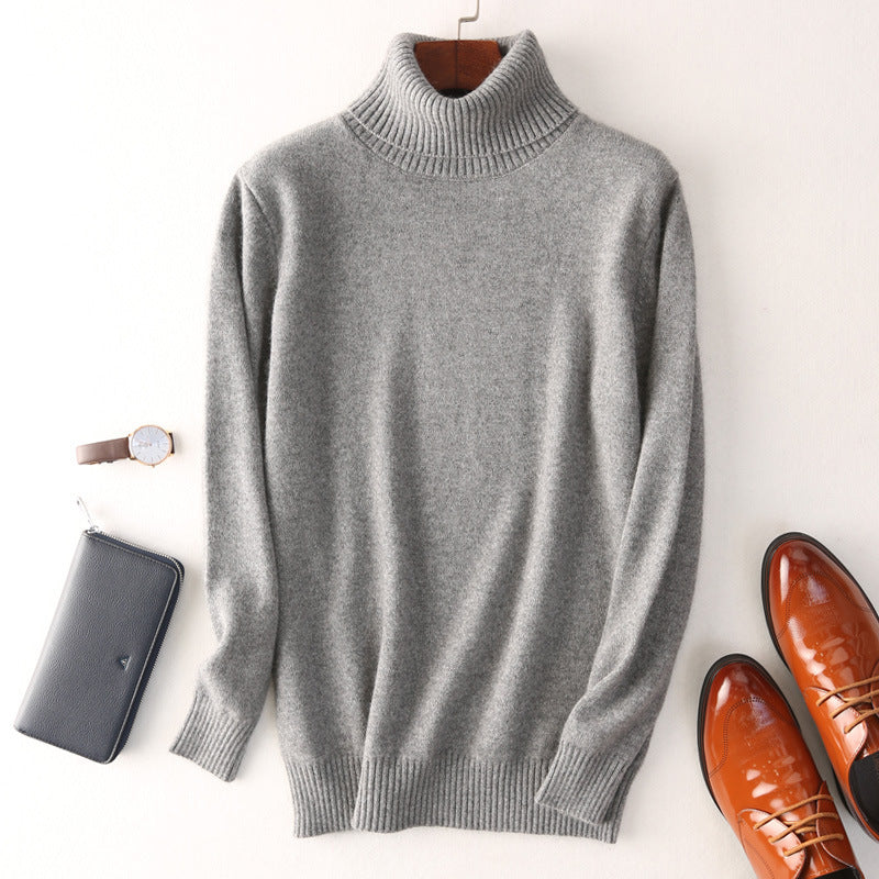 Men Autumn Winter High Neck Cashmere Sweater