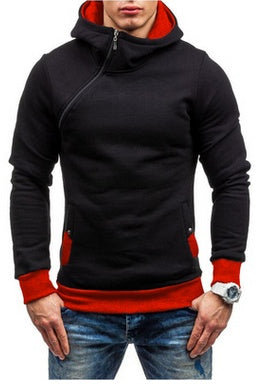 Brand Hoodie Oblique Zipper Solid Color Hoodies Men Fashion Tracksuit Male Sweatshirt Hoody Mens