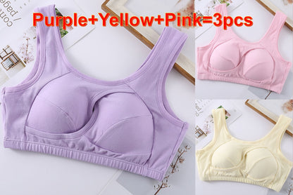 Cotton Anti-expansion Anti-Sag Gathering Adjustment Sports Bra