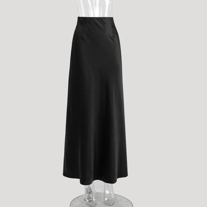 Fishtail Skirt Satin Satin Long