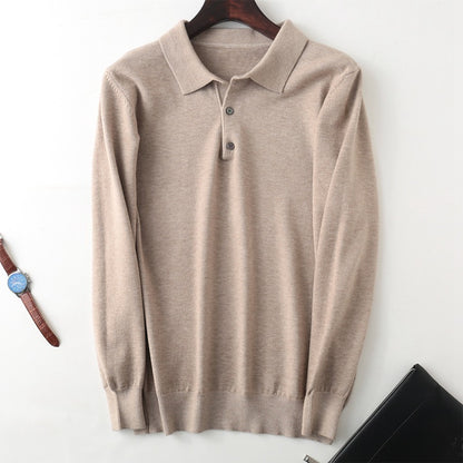 Knitted Sweater Men's Clothing Polo Collar Pullover