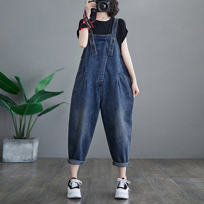 Women's Plus Size Korean Style New Denim Overalls