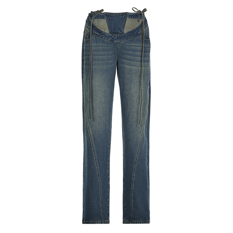 Loose And Simple All-match Denim Trousers Women