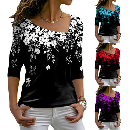 Fashion Women's Long-sleeved V-neck Top Bottoming Shirt