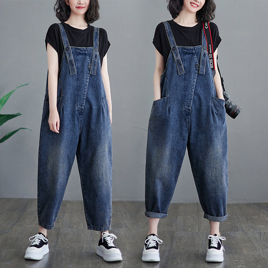 Women's Plus Size Korean Style New Denim Overalls