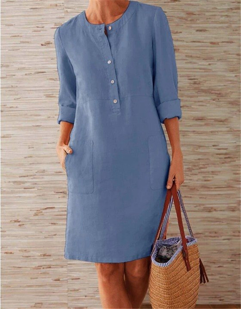 Large cotton and linen dress