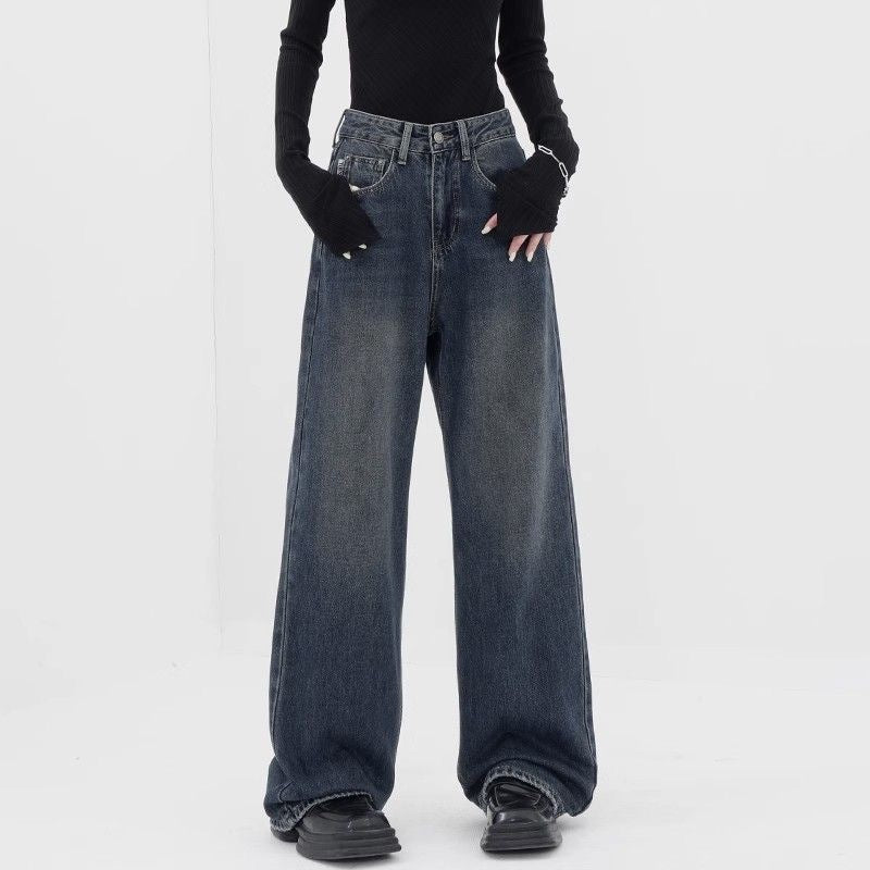 Women's Wide-leg Jeans Loose High Waist Drooping