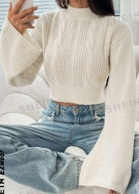 Long Sweater With Flared Sleeves