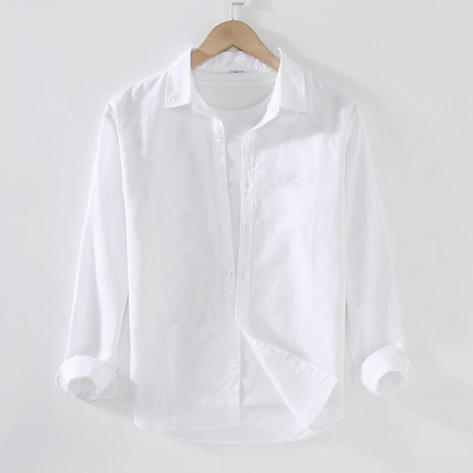 Cotton linen shirt men