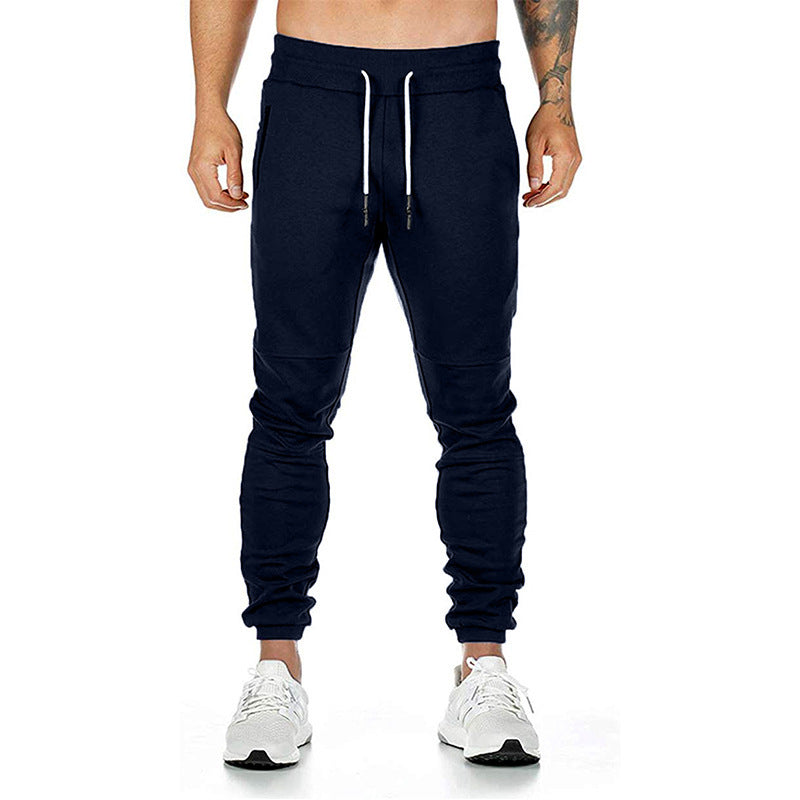 European size solid color drawstring track pants