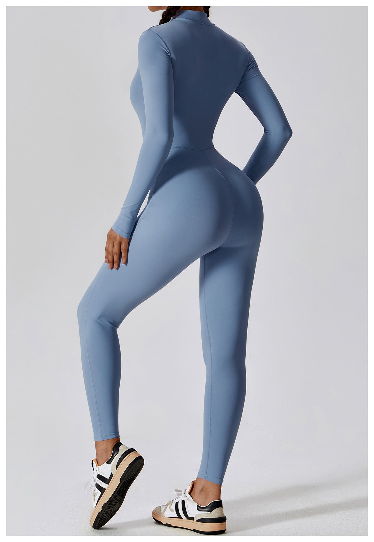 Women's Long-sleeve Zipper Yoga Sports Jumpsuit