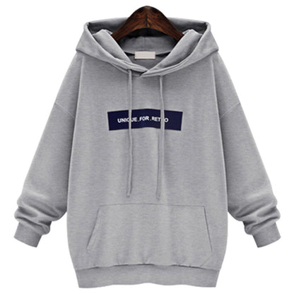 Loose Word Student Hooded Plus Fleece Sweater