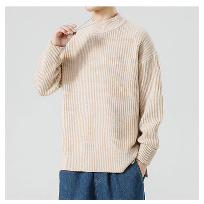 Half High Necked Sweater For Men's Casual Knitwear Outerwear