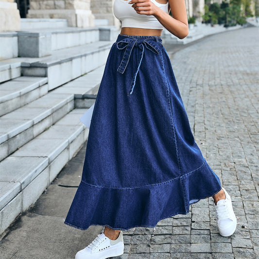 Ladies Fashion Casual Denim Skirt Women