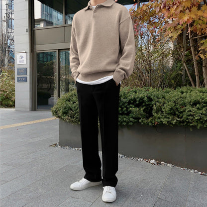 Men's Autumn Trendy Lapel Loose Lapel Sweater