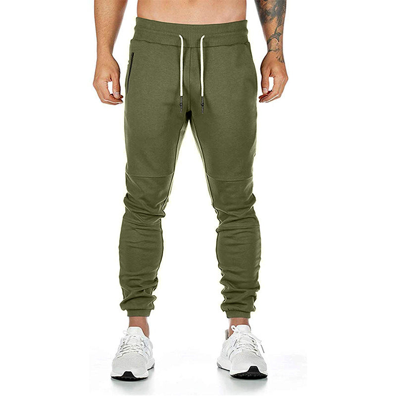 European size solid color drawstring track pants