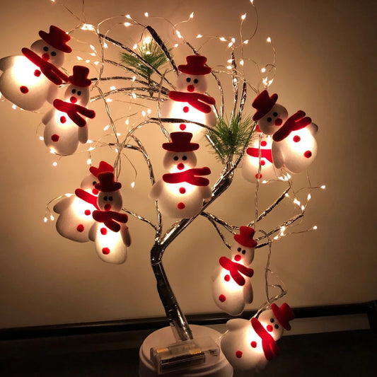 🔥 10LED Snowman String Lights Christmas Tree Decor Garland Lights Christmas Ornaments Christmas Decorations Navidad New Year