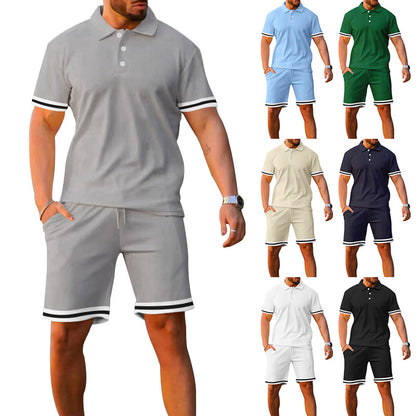 Lapel Short-sleeved Shorts Two-piece Sports And Leisure Men's Suit