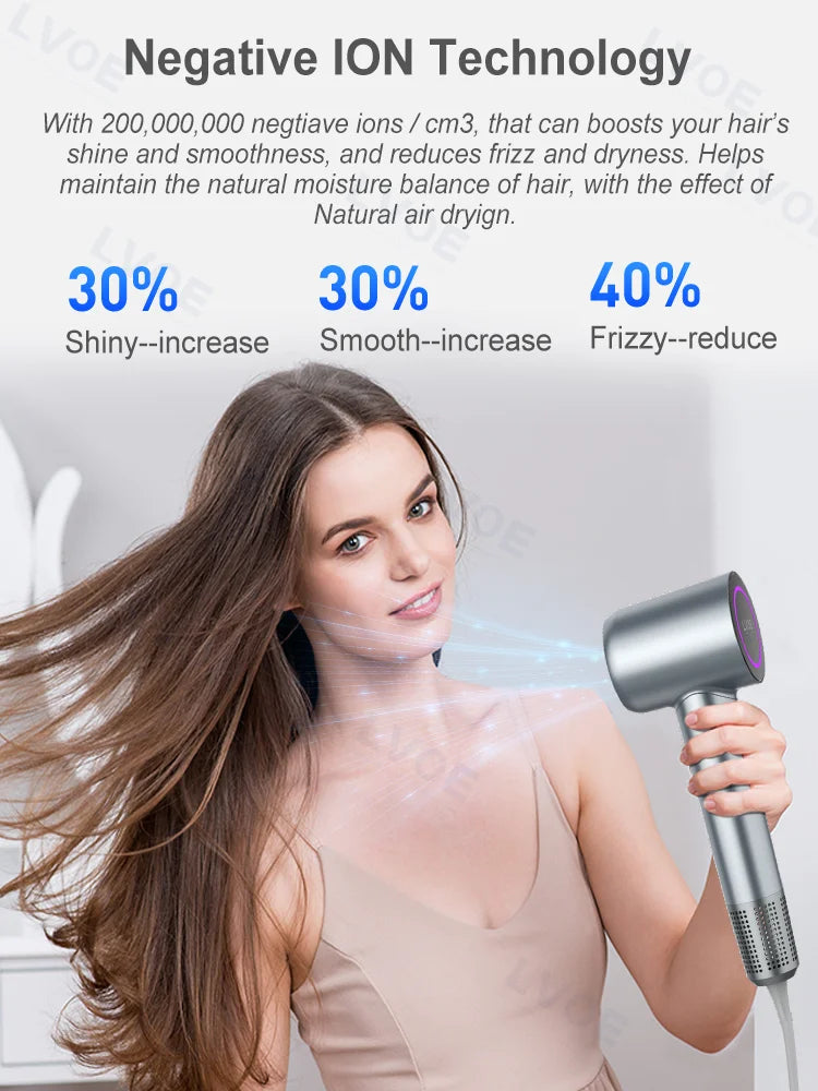 🔥 Professional Leafless Hair Dryer 220V Anion Quick Drying Household Strong Hair Constant Anion Hair Dryer