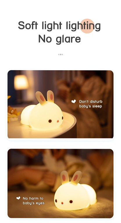 🔥 Touch Sensor RGB LED Rabbit Night Light 16 Colors