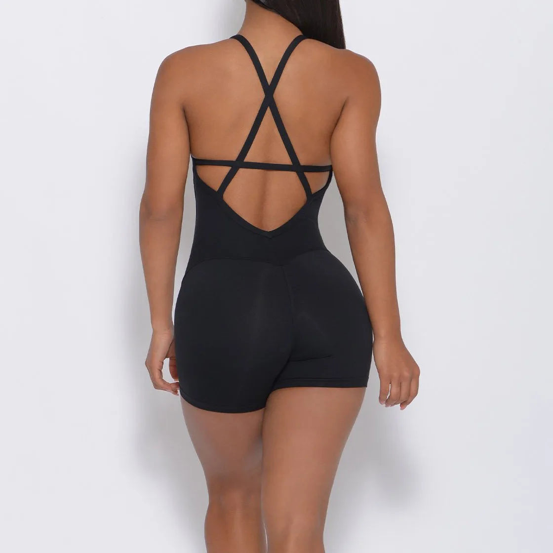 🔥 Yoga Set Women's Jumpsuit Sexy Buttocks Sports One-piece Fitness Suit Backless Cross Bodysuit Solid Color Sets Gym Clothing