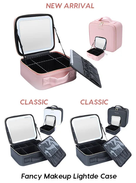 🔥 Makeup Train Case LED Mirror Cosmetic