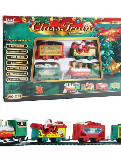 🔥 Christmas Realistic Electric Train Set Safe For Kids Gift & Party Home Xmas Tree Decoration