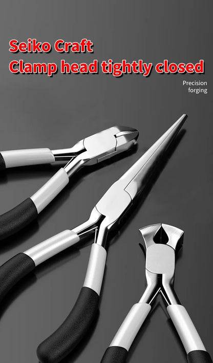 🔥 Diy Jewelry Accessories Making Tools Grey Black Coated Plastic Handle Pliers 1pc/bag