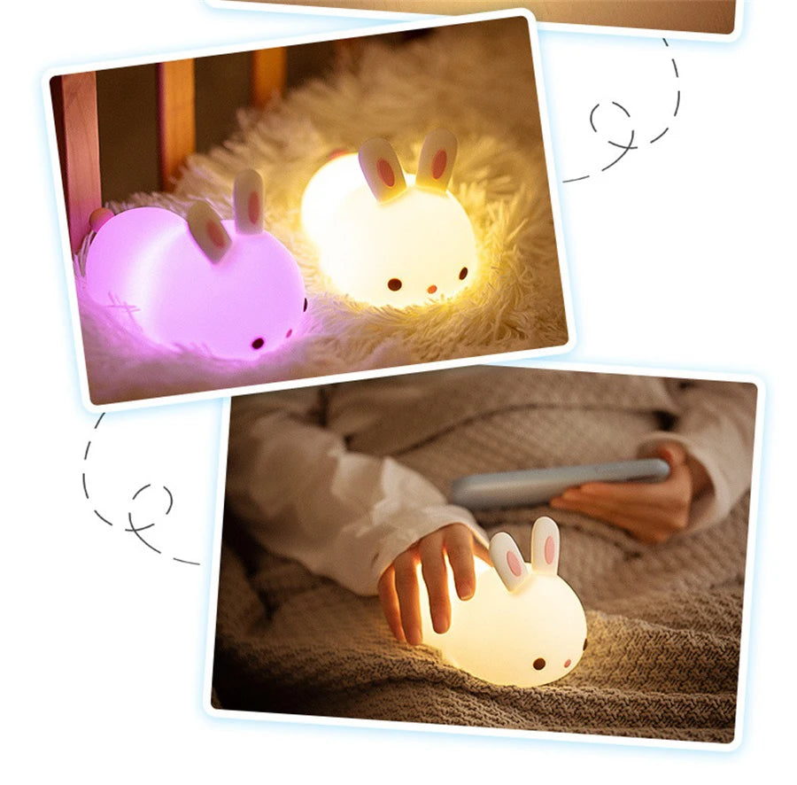 🔥 Touch Sensor RGB LED Rabbit Night Light 16 Colors