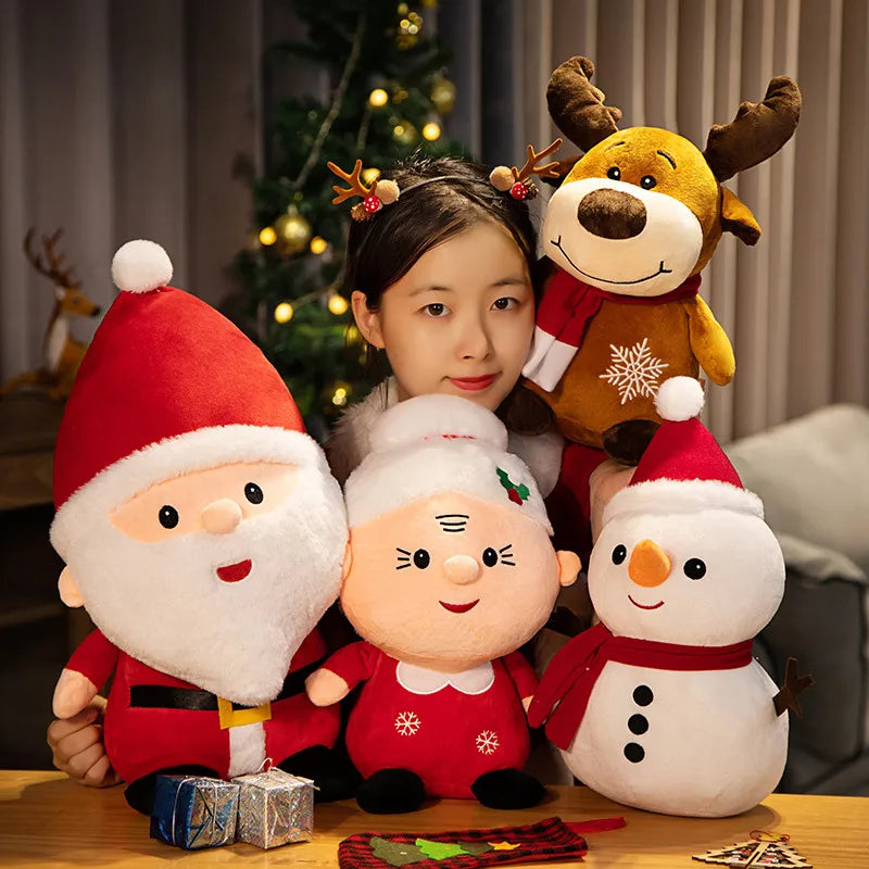 🔥 23-50CM Cute Santa Claus Snowman Elk Granny Plush Toys Christmas Decor Dolls Stuffed Soft for Baby Kids Gift