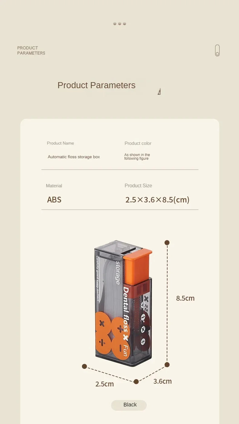 🔥 Portable flosser includes 10 pcs automatic push-out dental floss oral care press on disposable floss sticks