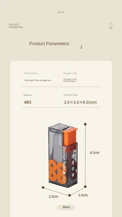 🔥 Portable flosser includes 10 pcs automatic push-out dental floss oral care press on disposable floss sticks