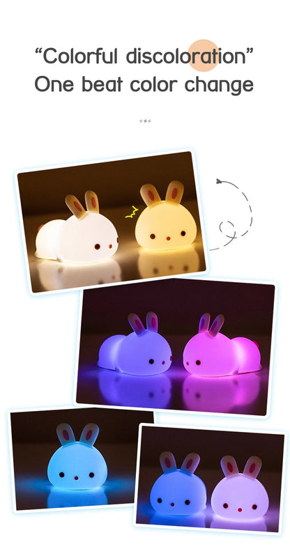 🔥 Touch Sensor RGB LED Rabbit Night Light 16 Colors