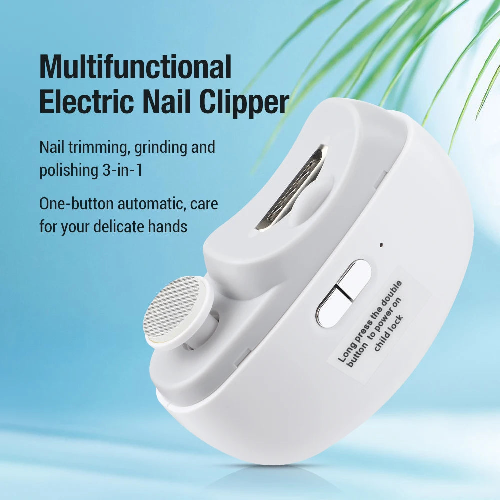 🔥 Electric Nail Clippers Automatic Anicure Trimmer With Light Adult Baby Fingernail Toe Scissors Pedicure Polishing Nails Cutter