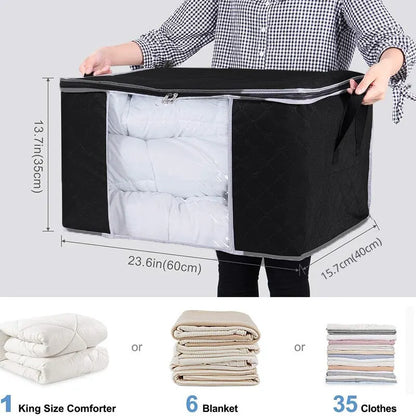 🔥 6 Pcs/Set Clothing Storage Bags Upgraded Fabric Foldable Storage Bags Containers