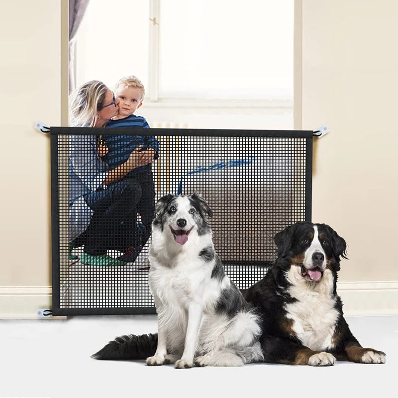 🔥 Pet Dog Barrier Fences with 4PCS Hook Pet Isolated Network Stairs Gate