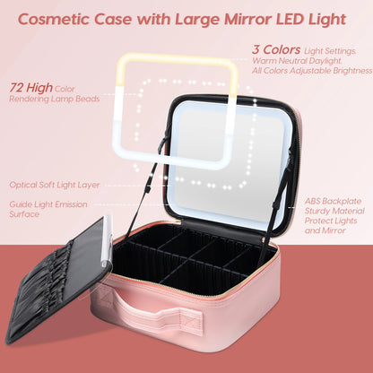 🔥 Makeup Train Case LED Mirror Cosmetic