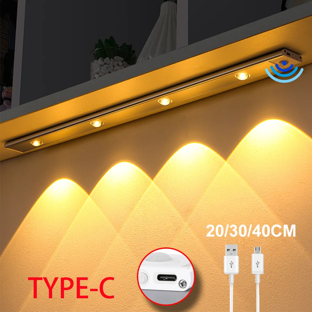 🔥 LED Motion Sensor Wireless Ultra Thin Night Light USB LED Wine Light For Kitchen Cabinet Bedroom Wardrobe Indoor Lighting