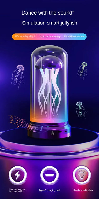 🔥 Bluetooth Octopus Audio Jellyfish Glowing Atmosphere Light Birthday Valentine's Day Gift Singing Dance Decoration Colorful Light